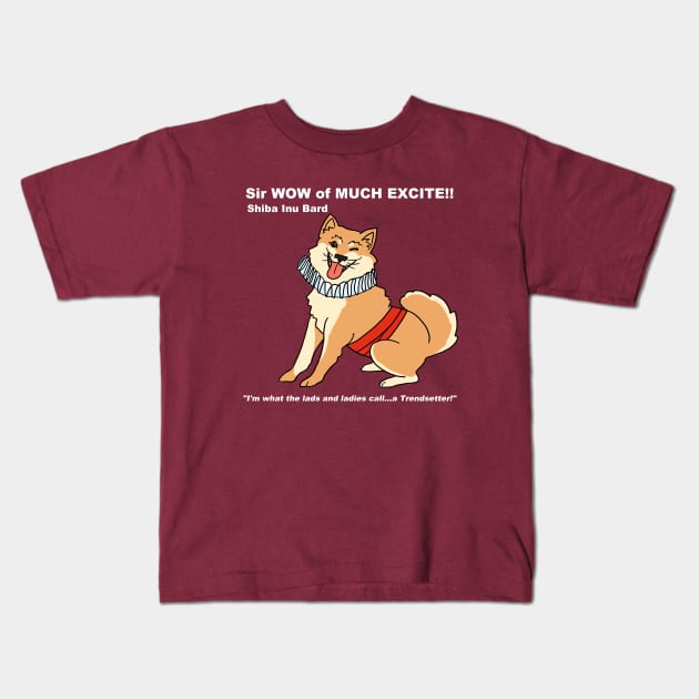 Shiba Inu Bard Kids T-Shirt by DivineandConquer